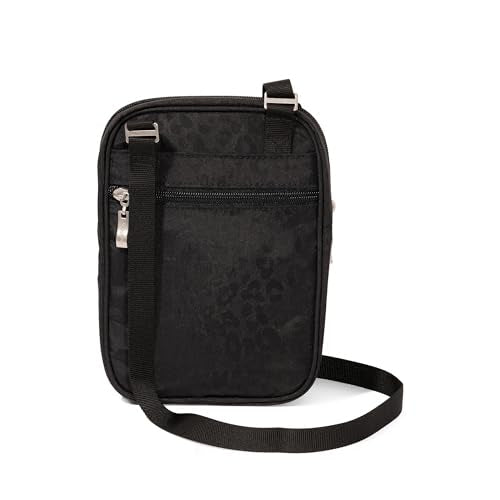 Baggallini Journey Crossbody Bags for Women 9x6 Small Lightweight Travel Handbag W/RFID - color: Black Cheetah