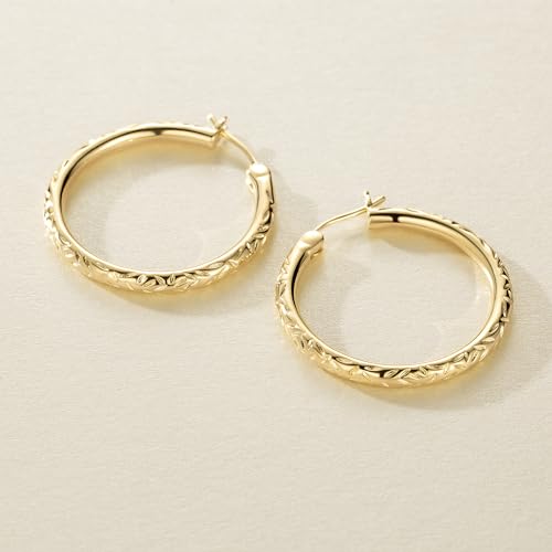 Verniflloga14K Gold Hoop Earrings Gold Earrings Women’s Hoop Earrings Jewelry Timeless Elegance 25 mm/ 30 mm - size: 25MM