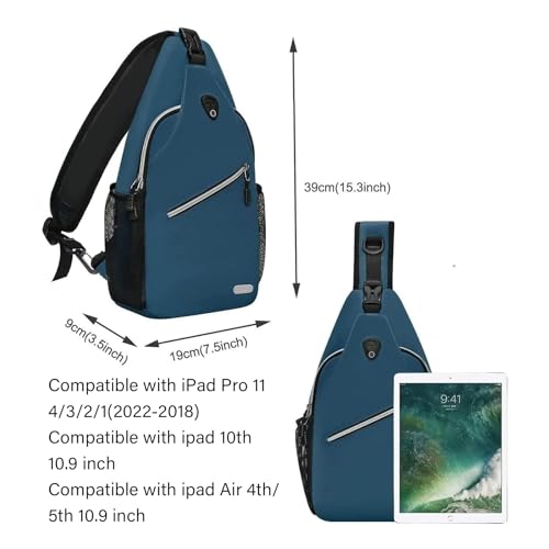 MOSISO Sling Backpack, Multipurpose Crossbody Shoulder Bag Travel Hiking Daypack - color: Deep Teal