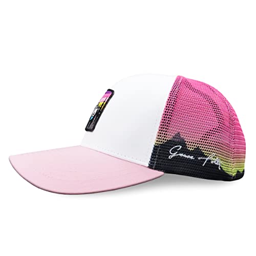 Grace Folly Beach Trucker Hats for Women- Snapback Baseball Cap for Summer - color: Pink Alpine