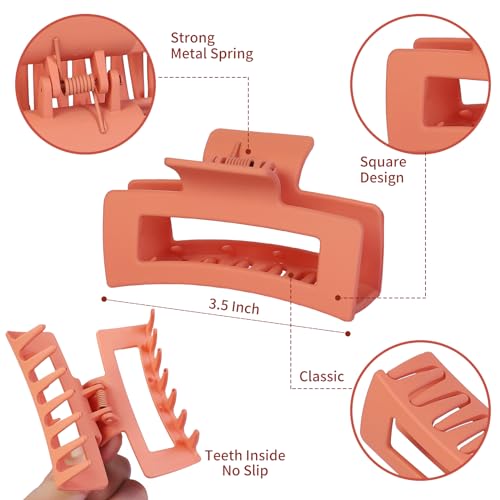 Sisiaipu 12 Pcs Medium Hair Clips, 3.5 Inch, Colorful - Hair Clips for Thick and Thin Hair, Square Claw Clips, Jaw Clips, Bulk Hair Accessories for Women and Girls - color: Colorful