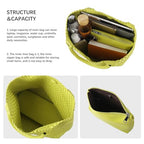 Handmade Woven Bag Satchel Handbag For Women Vegan Leather Tote Bag With Purses Travel Shoulder Bag Underarm Bag - color: Fruit Green