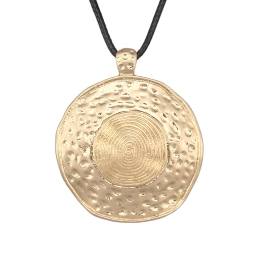 JAOYU Bohemian Necklaces for Women Leather Necklace Wood Pendant Choker Long Brown Necklace Chunky Circle Boho Hippie Jewelry - style: Long Hippie Necklace