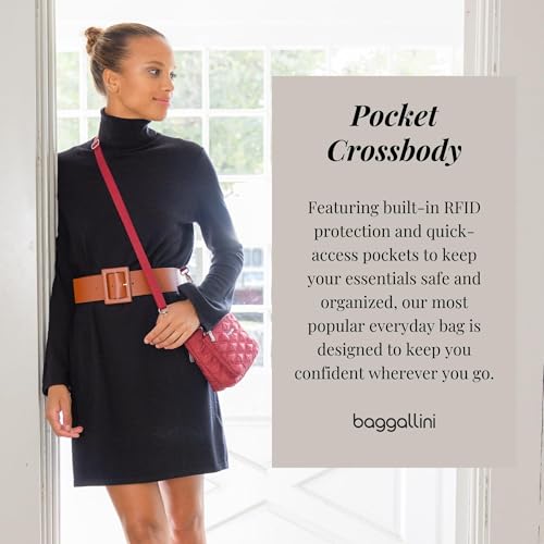 Baggallini Pocket Crossbody Bags for Women 8x8 Small Lightweight Durable Water-resistant Travel Purse W/Rfid - color: Apple