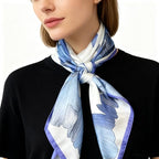 XL 43 Inch Extra Large Square Scarf Fashion Scarves Silk Feeling Hair Scarf Wrapping Scarfs Night Sleeping Headscarf - color: Ba1026