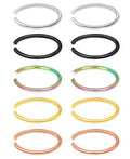 1-16Pcs 16G 18G 20G 22G Nose Rings Hoops Nose Piercings Fake Nose Ring Fake Septum Nose Ring Fake Lip Rings Fake Septum Piercing Fake Nose Piercing Fake Nose Hoop Faux Nose Rings Clip On Nose Cuffs Nose Piercing Jewelry Nose Rings for Women Men Nose Hoops