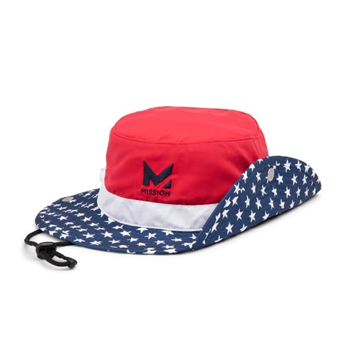 MISSION Cooling Bucket Hat - Unisex Wide-Brim Hat for Men & Women - Lightweight, Foldable & Durable - Cools Up to 2 Hours - color: Stars & Stripes
