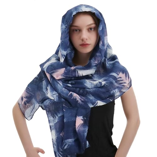 vimate Lightweight Scarf for Women Fashion Head Cover Hijab Cotton Voile Scarf Shawl Wrap for Spring Fall Winter Season - color: H2#.style 23
