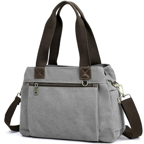 Canvas Hobo Bags for Women Casual Tote Bag Purses and Handbags Multi-Color Striped Crossbody Bags Ladies Top Handle Satchel - color: Wy31-grey