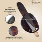 Parcelona French Classic Brown Shell Bun Holder Cover Hair Slider Pin Thru Hair Barrette Clip with Stick