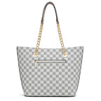 Montana West Tote Bag for Women Chain Top-handle Handbags - color: Beige/Grey