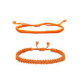 1/2Pcs Set Tibetan Rope Braided Rope String Adjustable Bracelet for Women Men Jewelry Handmade Bohemian Lucky Protection Bracelet Colorful - color: 2 orange