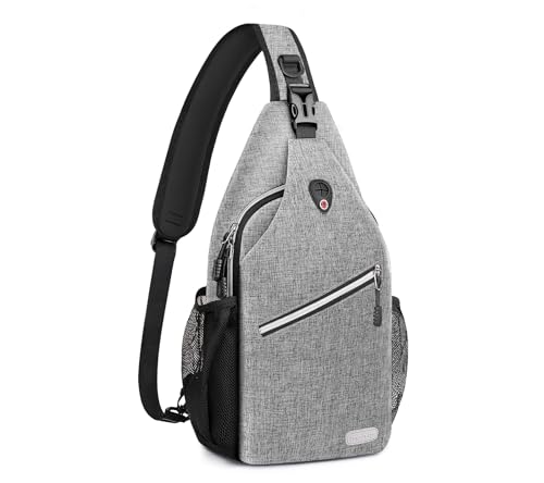 MOSISO Sling Backpack, Multipurpose Crossbody Shoulder Bag Travel Hiking Daypack - color: Gray