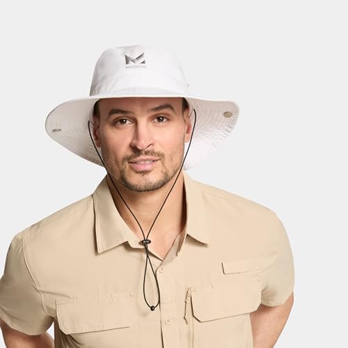 MISSION Cooling Bucket Hat - Unisex Wide-Brim Hat for Men & Women - Lightweight, Foldable & Durable - Cools Up to 2 Hours - color: White