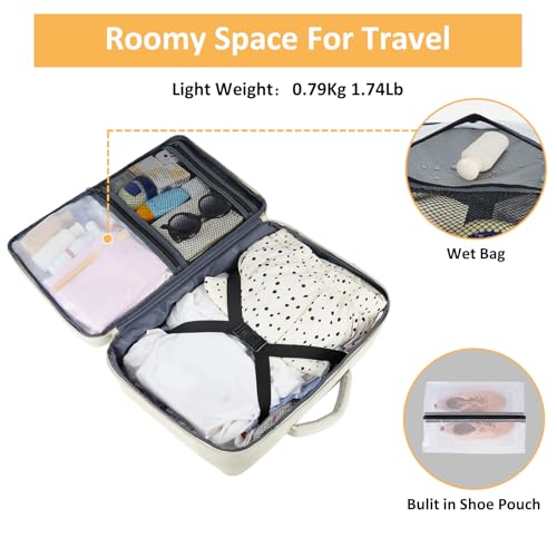 Taygeer Travel Backpack for Women, Carry On Backpack with Shoe Pouch, TSA 15.6" Laptop Back Pack Flight Approved, College Gym Bag Casual Daypack for Weekender Business Hiking,Beige - color: Creambeige, size: Large