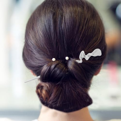 Lurrose Hair Clips Metal Hair Stick 2pcs Geometric Metal Hair Chopsticks Japan Miss Zinc Alloy Modeling Japanese Hair Sticks Womens Hair Sticks - color: Antique Silver