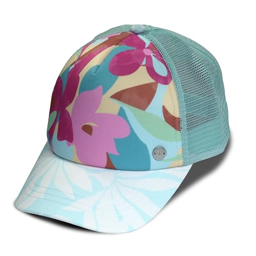 Roxy Girls' Honey Coconut Trucker Hat - Breathable Mesh Snapback, Curved Visor - color: Fair Aqua (Endless Summer), size: One Size