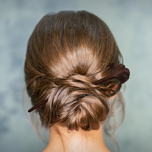 Traditional Chinese Hair Sticks, Retro Wooden Hair Pins, Used for Long Hair Accessories Buns, Hanfu Dressing Accessories（Ginkgo Biloba） - color: ginkgo biloba