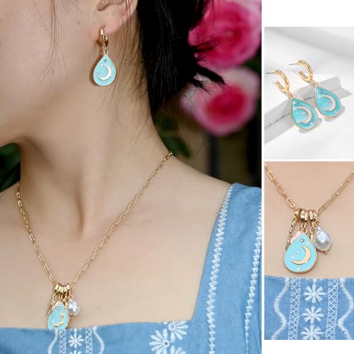 ORIGENCE Sun Heart Necklace for Women 18K Gold Plated Heart Pendant Necklace Chunky Chain Choker Necklaces Hip Hop Charm Necklaces Trendy Unisex Jewelry - style: BCharm-Set