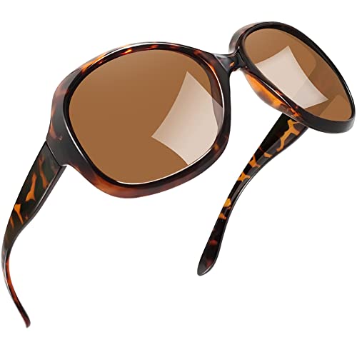 Joopin Oversized Sunglasses Womens Trendy Polarized Large Driving Sun Glasses Ladies UV Protective Big Sunnies Shades - color: B02-tortoise/Brown