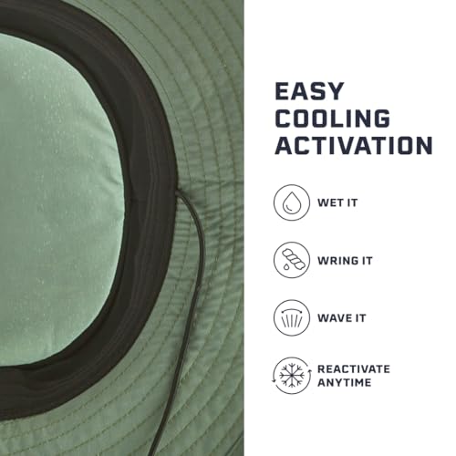 MISSION Cooling Bucket Hat - Unisex Wide-Brim Hat for Men & Women - Lightweight, Foldable & Durable - Cools Up to 2 Hours - color: Bronze Green