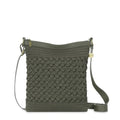 The Sak Lucia Crossbody Bag in Crochet, Convertible Purse with Adjustable Shoulder Strap - color: Moss Cozy Weave