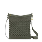 The Sak Lucia Crossbody Bag in Crochet, Convertible Purse with Adjustable Shoulder Strap - color: Moss Cozy Weave