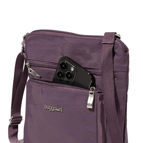 Baggallini Pocket Crossbody Bags for Women 8x8 Small Lightweight Durable Water-resistant Travel Purse W/Rfid - color: Misty Purple