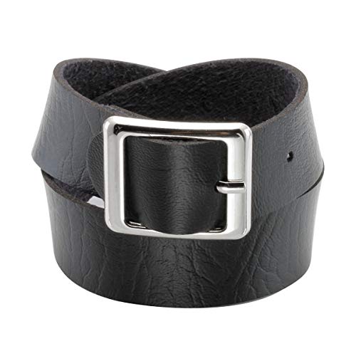 Eigso Vintage Punk Goth Studded Rivet Pu Leather Collar Choker Necklace with Spikes Adjustable - color: K-Black