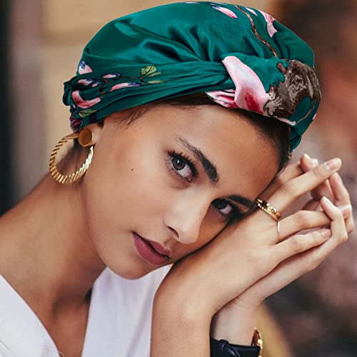 HBselect 4PCS Head Scarf for Women 35” Head Scarves Silk Like Satin Neck Scarfs Square Bandana Hair Wraps Scarf for Sleeping - color: Navy Blue, Blue, White, Pink