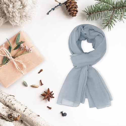 vimate Lightweight Scarf for Women Fashion Head Cover Hijab Cotton Voile Scarf Shawl Wrap for Spring Fall Winter Season - color: G3#.style 52-grey