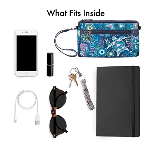 The Sak Lucia Crossbody Bag in Crochet, Convertible Purse with Adjustable Shoulder Strap - color: Woodland Stripe