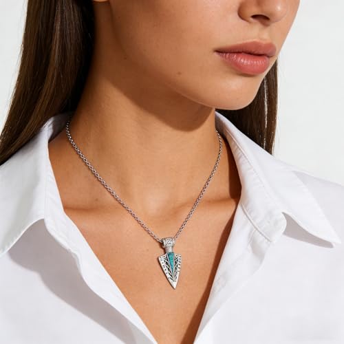 Turquoise Necklaces 925 Sterling Silver Western Necklace Boho Jewelry for Men Women Her Birthday Valentines Day Gifts - style: 7-Arrow Necklace