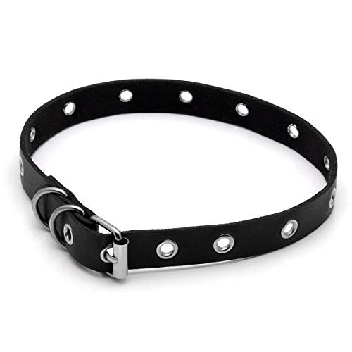 Eigso Vintage Punk Goth Studded Rivet Pu Leather Collar Choker Necklace with Spikes Adjustable - color: Extra - Black2