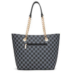 Montana West Tote Bag for Women Chain Top-handle Handbags - color: Grey/Black