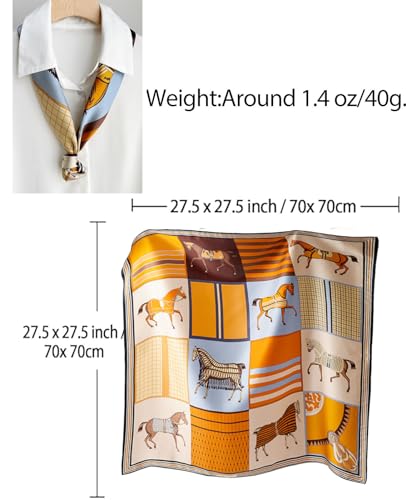 Dailyacc Hair Bandanas Scarf For Women Lightweight Fashion Neck Silk Satin Head Scarves For Sleeping Handbags Scarf - color: 19-win Instant Success/27.5*27.5in