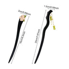 yueton 2PCS Vintage Wooden Hair Pin Antique Chinese Style hair Stick Wood Bamboo Chopsticks Chignon Hair Pin Retro Elegant Flower Hairpins Tassel Hair Stick Japanese Traditional Hair Sticks