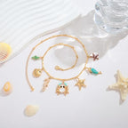 Pearl Choker Necklaces With Multi Beach Charms Shell Conch Starfish Jewelry - style: XL22603A