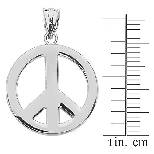 Sterling Silver Circle of Peace Sign Symbol Pendant Necklace