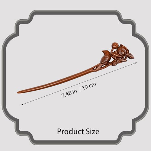 Traditional Chinese hair sticks, retro wooden hair pins, used for long hair accessories buns, Hanfu Dressing Accessories（Summer’s Rest:Lotus Whisper） - color: Summer’s Rest:Lotus Whisper