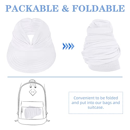 Zando Sun Visor Hats for Women - Beach Wide Brim Fashion Hat UV Protection Quick Dry Packable Summer Cap for Casual Sports - color: Black & White