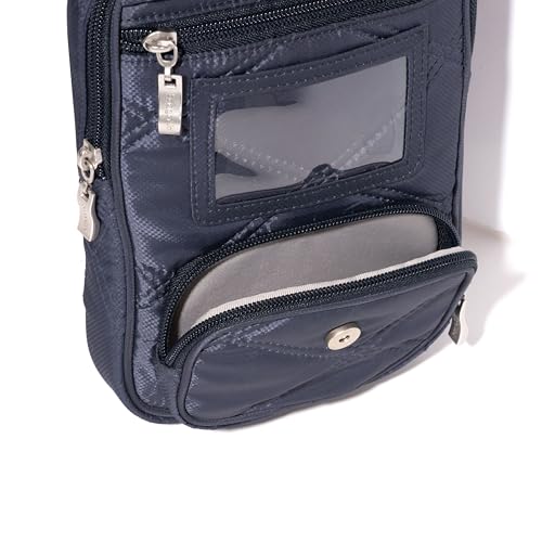 Baggallini Journey Crossbody Bags for Women 9x6 Small Lightweight Travel Handbag W/RFID - color: French Navy Quilt