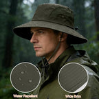 Sun Hat for Men Women UV Protection Wide Brim Fishing Hats Breathable UPF 50+ Boonie Bucket Hats Beach Safari Hiking Garden - color: 1 Pack Armygreen-1