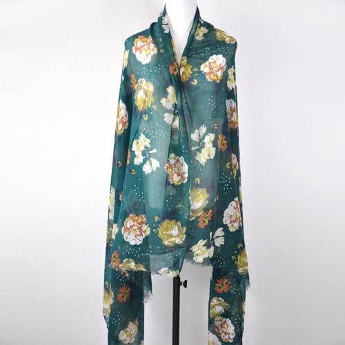 Lightweight Boho Scarf for Women Spring Summer Floral Printed Scarves Fashion Shawl Wrap - color: Color-f05