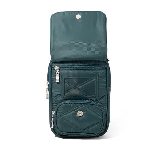 Baggallini Journey Crossbody Bags for Women 9x6 Small Lightweight Travel Handbag W/RFID - color: Emerald Quilt