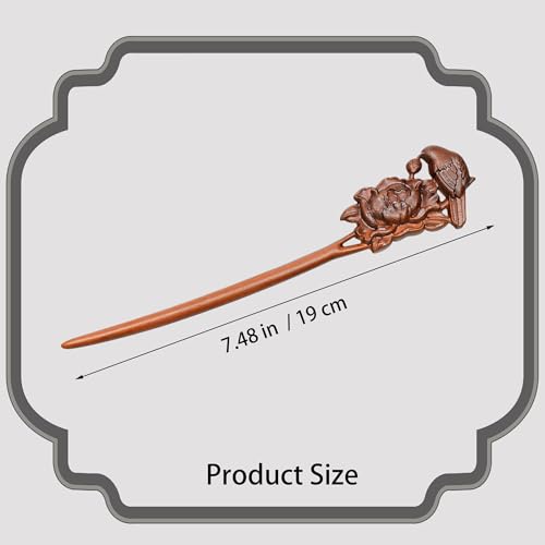 Traditional Chinese Japanese hair sticks, retro wooden hair pins, used for long hair accessories buns, Hanfu Dressing Accessories（Spring’s Melody:Peony Perch） - color: Spring’s Melody:Peony Perch