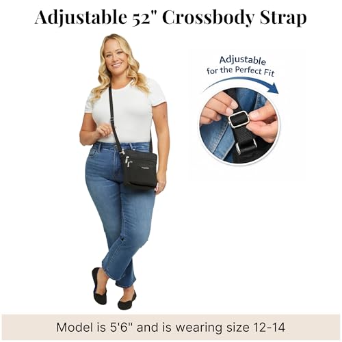 Baggallini Pocket Crossbody Bags for Women 8x8 Small Lightweight Durable Water-resistant Travel Purse W/Rfid - color: Cornflower