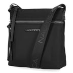 Nautica Diver Nylon Small Women's Crossbody Bag Purse with Adjustable Shoulder Strap - color: Zipper Up Black