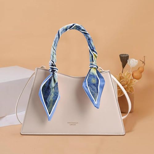 Hair Head Scarf Silk Feeling Long Satin Neck Satin Scarves for Handbag Cute Aesthetic Decoration Women Girls 59 * 6.7” - color: Y18-starry Night