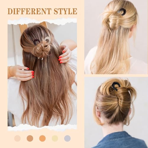 6PCS French Hair Pins for Thick Hair, French Pins Hair Styling, French Hair Pin for Women Fine Hair Accessories, French Twist Pin Wavy U Shaped Valentine's Day Gifts(Amber) - color: Amber-B